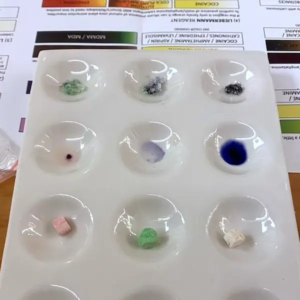 2C-B and MDMA reagent test kit results