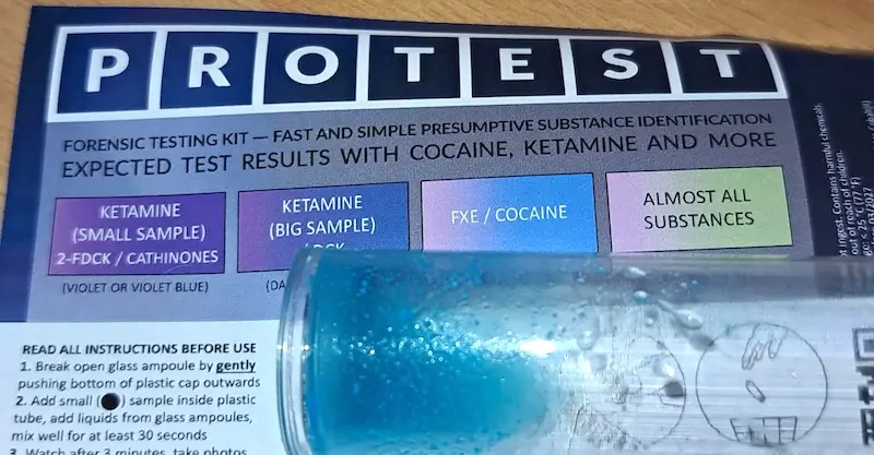 Cocaine single-use reagent results