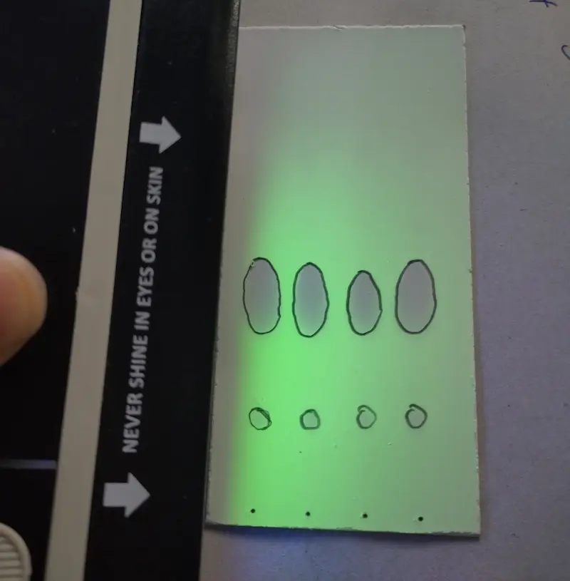 DMT TLC test kit results
