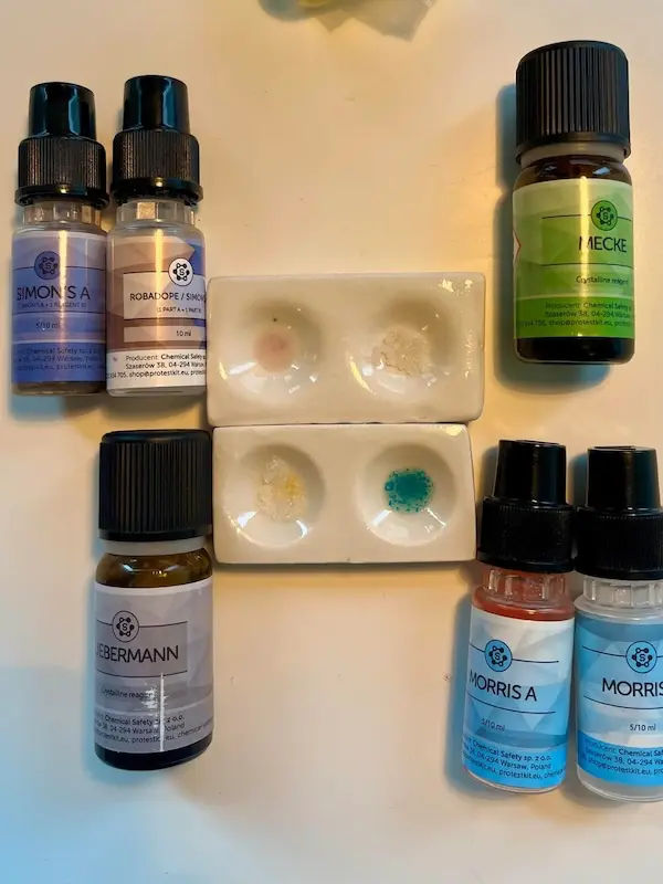 Cocaine reagent test kit results