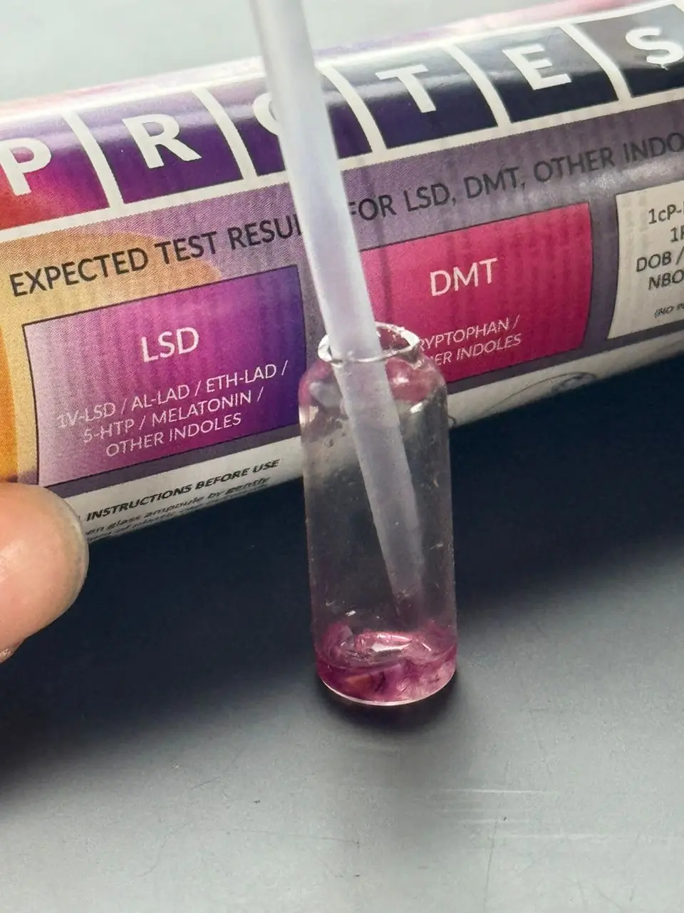 LSD reagent test results at 60 minutes (source:WhatsApp)