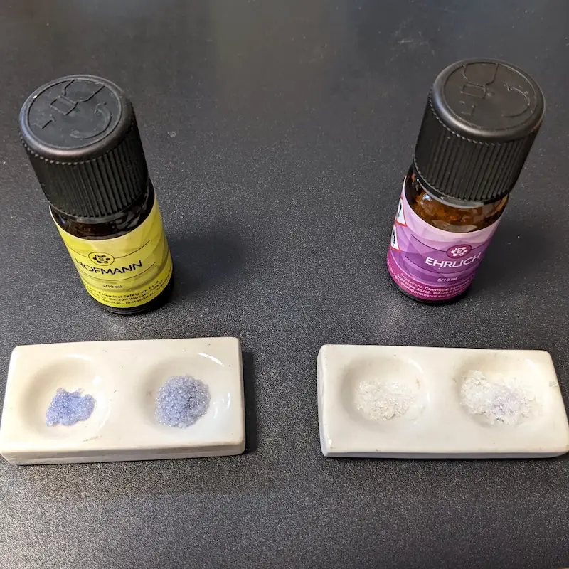 LSD reagent test kit results (source:Reddit)