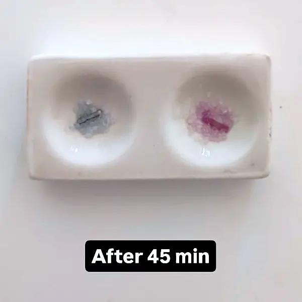 LSD reagent test kit results after 45 minutes