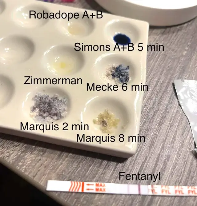 MDMA reagent test kit results (source:Reddit)
