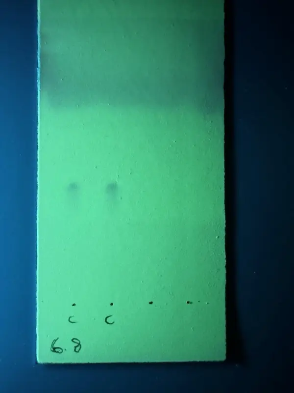 TLC test result of cocaine (pure)
