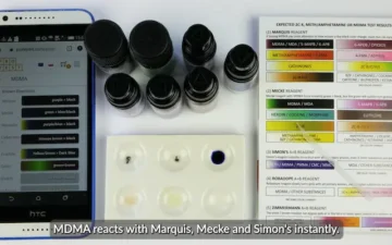 MDMA test kit color change