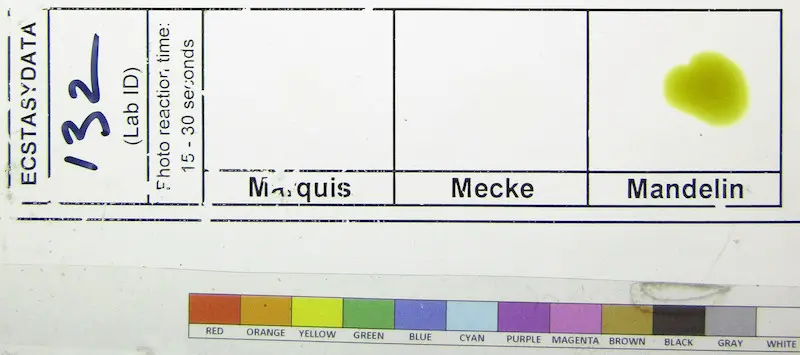 Testing with Mandelin reagent often causes inconclusive results. Source: drugsdata.org