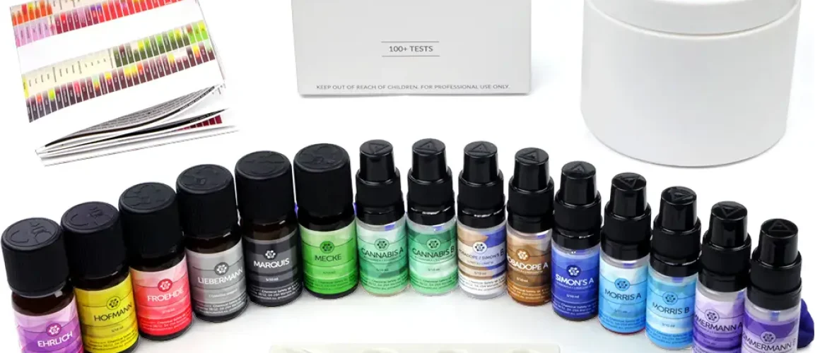 Reagent Test Kit with Marquis, Mecke, Liebermann, Froehde, Ehrlich, Hofmann, Cannabis, Robadope, Simon's, Morris, Zimmermann