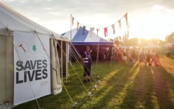 The Loop drug checking tent at a festival
