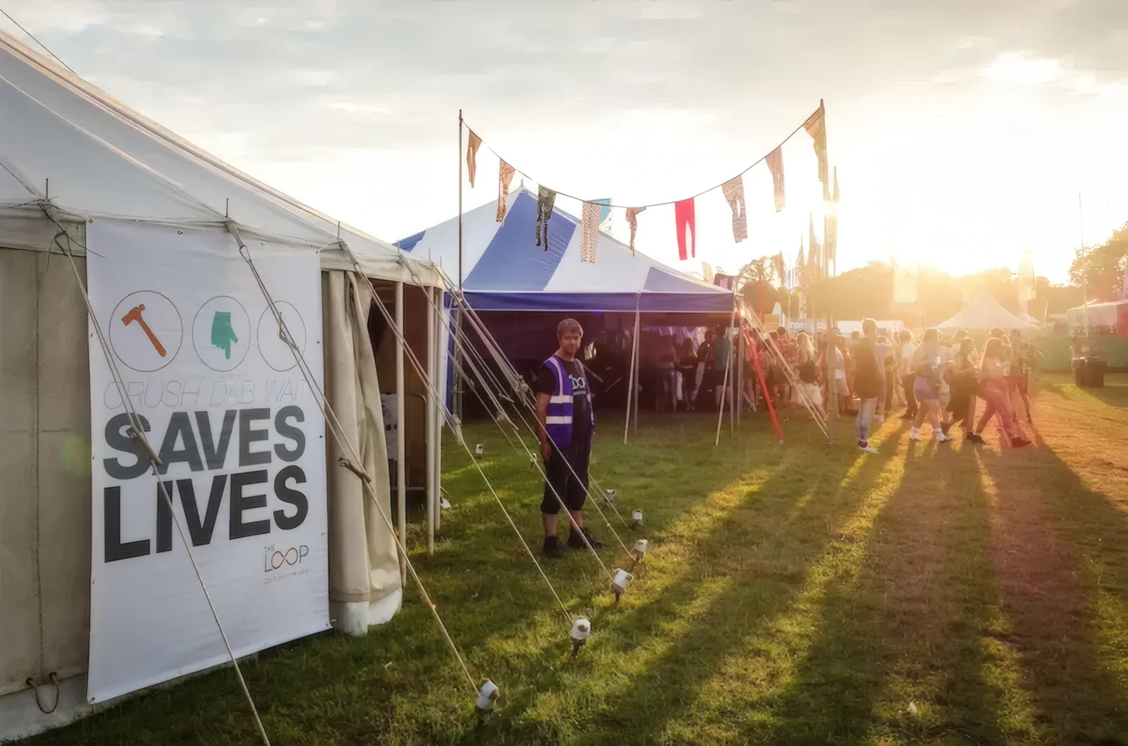 The Loop drug checking tent at a festival