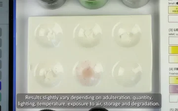 Mephedrone (4-MMC) reagent test colour chart