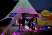 Bezpieczna Przestrzeń harm reduction tent at a music festival